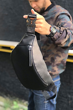 Black universal banana belt bag with a zipper Mamakazala 8038276 photo №9