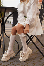 Детские молочные ажурные гольфы с бантиком M-SOCKS 2040277 фото №1