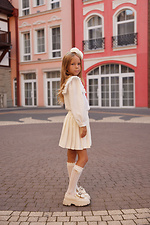 Milchige, durchbrochene Kniestrümpfe für Kinder mit Schleife M-SOCKS 2040277 Foto №3