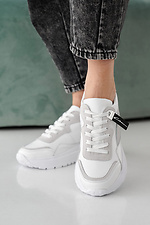 Damen-Ledersneaker Frühling-Herbst weiß 2505277 Foto №1