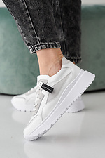 Damen-Ledersneaker Frühling-Herbst weiß 2505277 Foto №2