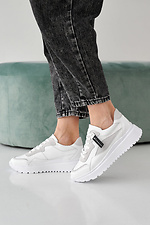 Damen-Ledersneaker Frühling-Herbst weiß 2505277 Foto №4