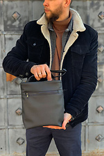 Messenger bag in textured leather with wide strap Mamakazala 8038277 photo №4