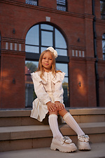 Children's milky lace knee-highs M-SOCKS 2040278 photo №5