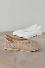 Women's summer white leather loafers  2505278 photo №2
