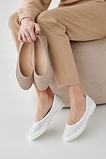 Sommer-Leder-Slipper für Damen in Weiß  2505278 Foto №3