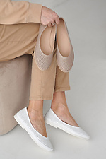 Sommer-Leder-Slipper für Damen in Weiß  2505278 Foto №4