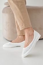 Women's summer white leather loafers  2505278 photo №5