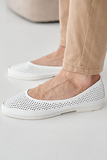 Women's summer white leather loafers  2505278 photo №9