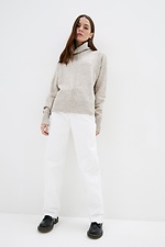 Warm knitted oversized sweater with a high collar  4038278 photo №2