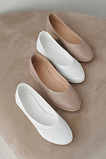 Women's summer beige leather loafers  2505279 photo №2