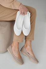 Women's summer beige leather loafers  2505279 photo №3