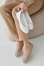 Women's summer beige leather loafers  2505279 photo №4