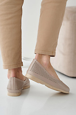 Women's summer beige leather loafers  2505279 photo №7