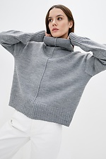 Warm knitted oversized sweater with a high collar  4038279 photo №1