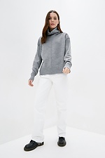 Warm knitted oversized sweater with a high collar  4038279 photo №2