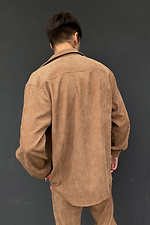 Прямая вельветовая рубашка коричневого цвета GEN 8000279 фото №3