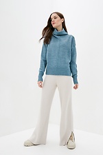 Warm knitted oversized sweater with a high collar  4038280 photo №2