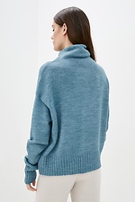 Теплый вязаный свитер оверсайз с высоким воротником 4038280 фото №3