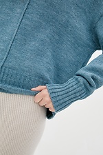 Теплый вязаный свитер оверсайз с высоким воротником 4038280 фото №4