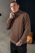 Men's warm sweatshirt with a collar with a zipper Collar Zip Brown Teamv 8034280 photo №2
