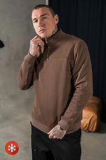 Чоловічий теплий світшот із коміром на блискавці Collar Zip Коричневий Teamv 8034280 фото №2