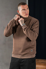 Men's warm sweatshirt with a collar with a zipper Collar Zip Brown Teamv 8034280 photo №4