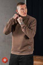 Чоловічий теплий світшот із коміром на блискавці Collar Zip Коричневий Teamv 8034280 фото №4