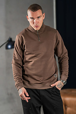 Men's warm sweatshirt with a collar with a zipper Collar Zip Brown Teamv 8034280 photo №5