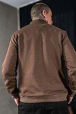 Чоловічий теплий світшот із коміром на блискавці Collar Zip Коричневий Teamv 8034280 фото №6