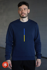 Warmes bedrucktes Sweatshirt „Flag_line“ blau Garne 9001280 Foto №1