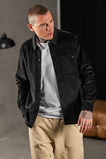 Men's plain warm corduroy shirt Casual Velvet Black Teamv 8034281 photo №2