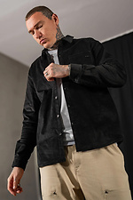Men's plain warm corduroy shirt Casual Velvet Black Teamv 8034281 photo №5