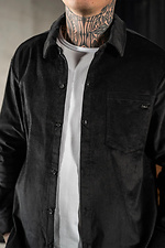 Men's plain warm corduroy shirt Casual Velvet Black Teamv 8034281 photo №6
