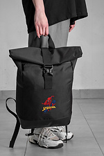 Casual Rolltop School Backpack For Girls With Spider-Man Print Black Without 8055281 photo №2