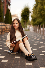Children's beige openwork knee socks M-SOCKS 2040282 photo №2