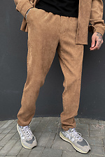 Прямі вельветові штани коричневого кольору GEN 8000282 фото №4