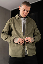 Men's plain warm corduroy shirt Casual Velvet Olive Teamv 8034282 photo №2
