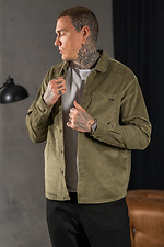 Men's plain warm corduroy shirt Casual Velvet Olive Teamv 8034282 photo №3