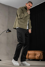 Men's plain warm corduroy shirt Casual Velvet Olive Teamv 8034282 photo №7