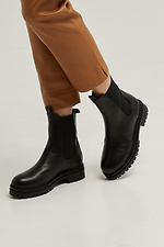 Warme Winter-Chelsea-Stiefel aus echtem Leder mit Fell HOT 8035282 Foto №2