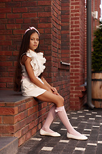 Children's pink lace knee-highs with a bow. M-SOCKS 2040283 photo №3