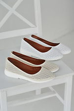 Women's summer white leather loafers  2505283 photo №2