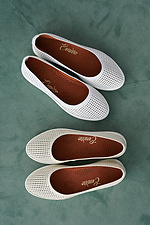 Women's summer white leather loafers  2505283 photo №3