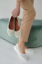 Women's summer white leather loafers  2505283 photo №4