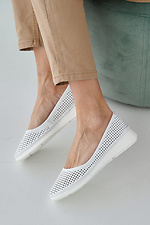 Sommer-Leder-Slipper für Damen in Weiß 2505283 Foto №6
