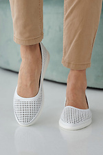 Women's summer white leather loafers  2505283 photo №8