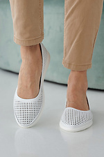 Sommer-Leder-Slipper für Damen in Weiß 2505283 Foto №8