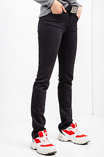Черные прямые джинсы средней посадки  4014283 фото №3