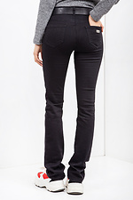 Schwarze, gerade geschnittene Jeans mit mittlerer Leibhöhe  4014283 Foto №4